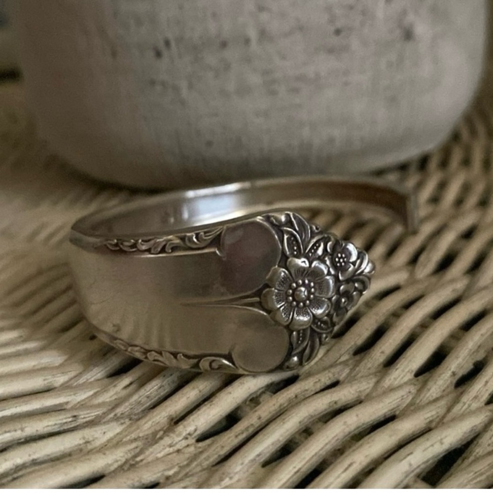 Silver spoon bracelet handmade bohemian